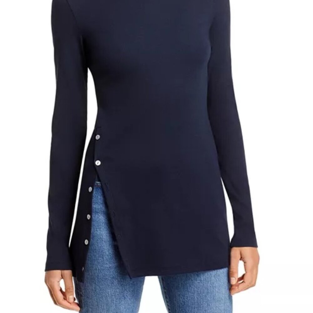 Theory Button Front Tee, Size Petite, NWT